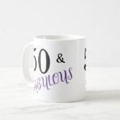 50 & Fabulous Birthday Party Koffiemok (Voorkant links)