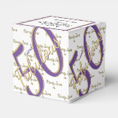 50 & Fabulous Birthday Party Paars/Gold Message Bedankdoosjes (Achterkant)
