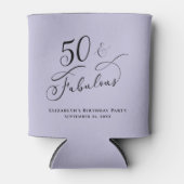 50 Fabulous Birthday Party Paars - Personalized Blikjeskoeler (Voorkant)