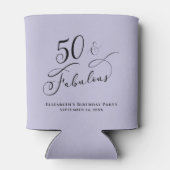 50 Fabulous Birthday Party Paars - Personalized Blikjeskoeler (Achterkant)