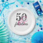 50 & Fabulous Birthday Party Papieren Bordje (Feest)