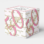 50 & Fabulous Birthday Party Pink/Gold Message Bedankdoosjes (Achterkant)