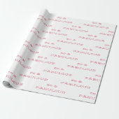 50- & Fabulous Birthday Pink Text Wrapping Paper Cadeaupapier (Uitgerold)