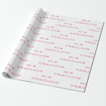 50- & Fabulous Birthday Pink Text Wrapping Paper