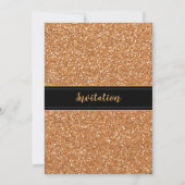 50 & Fabulous Birthday Sparkly Gold Glitter Zwart Kaart (Achterkant)