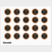 50 & Fabulous Birthday Sparkly Gold Glitter Zwart Ronde Sticker (Vel)