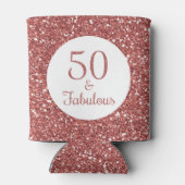 50 & Fabulous Birthday Sparkly Roos Gouden Glitter Blikjeskoeler (Achterkant)