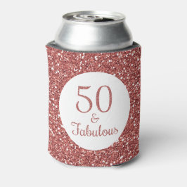 50 & Fabulous Birthday Sparkly Roos Gouden Glitter Blikjeskoeler