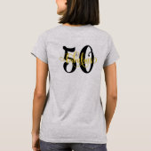50 & Fabulous Black and Yellow Typography Birthday T-shirt (Achterkant)