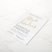 50 & Fabulous Black Elegant 50th Birthday Party  Folie Uitnodiging (Gedraaid)