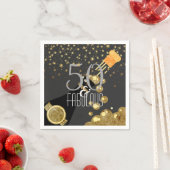 50 & Fabulous Black Gold Champagne 50e verjaardag Servetten (Insitu)