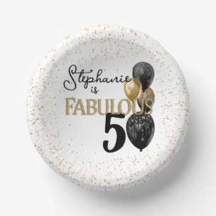 50- & Fabulous Black Gold Glam-papierBowls Papieren Kommen