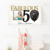 50 & Fabulous Black Gold Glam Photo Banner (Insitu)