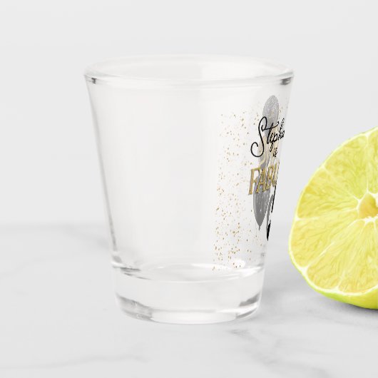 50 & Fabulous Black Gold Glam Shot Glass Shot Glas (Links)