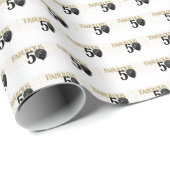 50- & Fabulous Black Gold Glam Wrapping Paper Cadeaupapier (Rol Hoek)