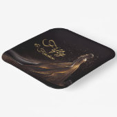 50 Fabulous Black Gold Glitter Sparkle Papieren Bordje (Gebogen)