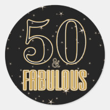 50 & Fabulous Black Gold Typografie 50e verjaardag