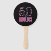 50 & Fabulous Black Pink Typografie 50th Birthday Handwaaier (Achterkant)