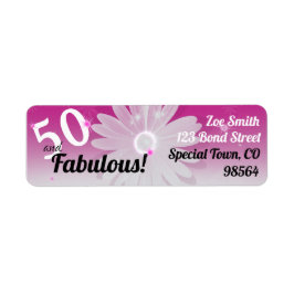 50 & Fabulous black, roze, wit met sterren & madel Etiket