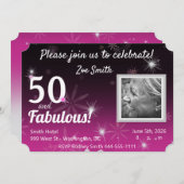 50 & Fabulous black, roze, wit met sterren & madel Kaart (Voorkant / Achterkant)
