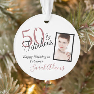 50 & Fabulous Black Shade Verjaardag Acryl Ornament