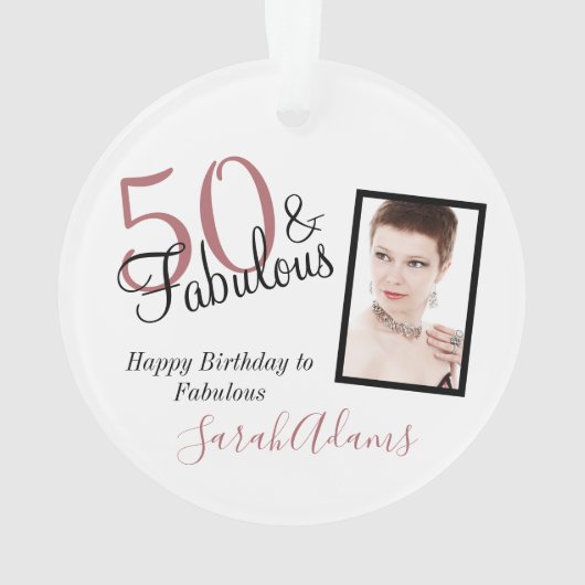 50 & Fabulous Black Shade Verjaardag Acryl Ornament (achterkant)