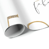 50 & Fabulous Black Whit Gold 50th Birthday Party Cadeaupapier (Rol Hoek)