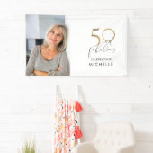50 & Fabulous Black & White 50th Birthday Foto Spandoek (Insitu)