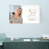 50 & Fabulous Black & White 50th Birthday Foto Spandoek (Beurs)