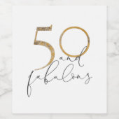 50 & Fabulous Black White en Gold 50e verjaardag Wijn Etiket (Enkel label)