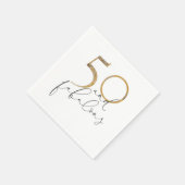 50 & Fabulous Black & White Gold 50e verjaardag Servet (Hoek)