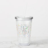 50 & Fabulous Blauw Leuke Vijftigste Verjaardagsfe Acryl Drinkbeker (Achterkant)