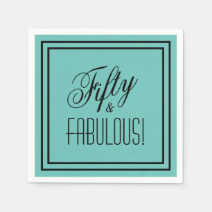 50, FABULOUS! Blauwgroen en zwart rond de geboorte Servet