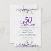 50 & fabulous Bloemenaquarel Paarse Tinten (Voorkant)