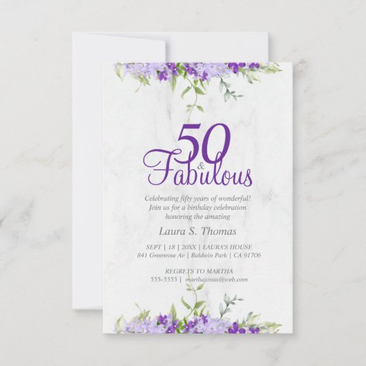 50 & fabulous Bloemenschildering in waterverf Paar (Voorkant)