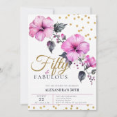 50 Fabulous Bold Hibiscus Tropische 50e Verjaardag Kaart (Voorkant)