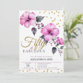 50 Fabulous Bold Hibiscus Tropische 50e Verjaardag Kaart (Staand voorkant)