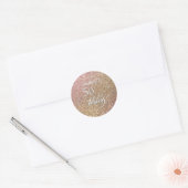 50 & Fabulous Calligraphy on Ombre Glitter Ronde Sticker (Envelop)