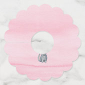 50 & Fabulous Cat, Roze en Grijs, 50e verjaardag Wijnglaslabel (Achterkant)