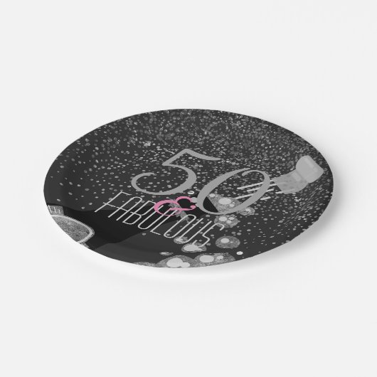 50 & Fabulous Champagne Elegant 50th Birthday Papieren Bordje (Gekanteld)