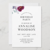 50 Fabulous Champagne Floral Birthday Invitation Kaart (Achterkant)