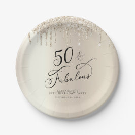50 Fabulous Champagne Gold Glitter, persoonlijk Papieren Bordje