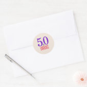 50 & Fabulous Chic Verjaardag Ronde Sticker (Envelop)
