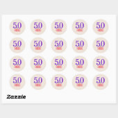 50 & Fabulous Chic Verjaardag Ronde Sticker (Vel)