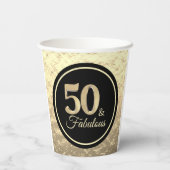 50 & Fabulous Classy Gold Papieren Bekers (Achterkant)