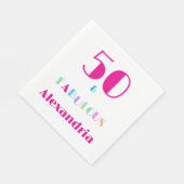 50 & Fabulous Colorful Modern Birthday Invitation Servet (Hoek)