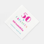 50 & Fabulous Colorful Modern Birthday Invitation Servet (Hoek)