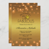 50- & Fabulous Copper Lights op goudgele Cactus Kaart (Voorkant / Achterkant)