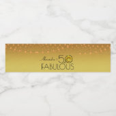 50- & Fabulous Copper Lights op goudgele Cactus Waterfles Etiket (Enkel label)