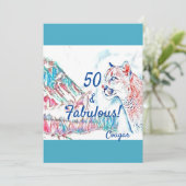 50 & Fabulous Cougar Wildcat 50ste verjaardagsfees Kaart (Staand voorkant)